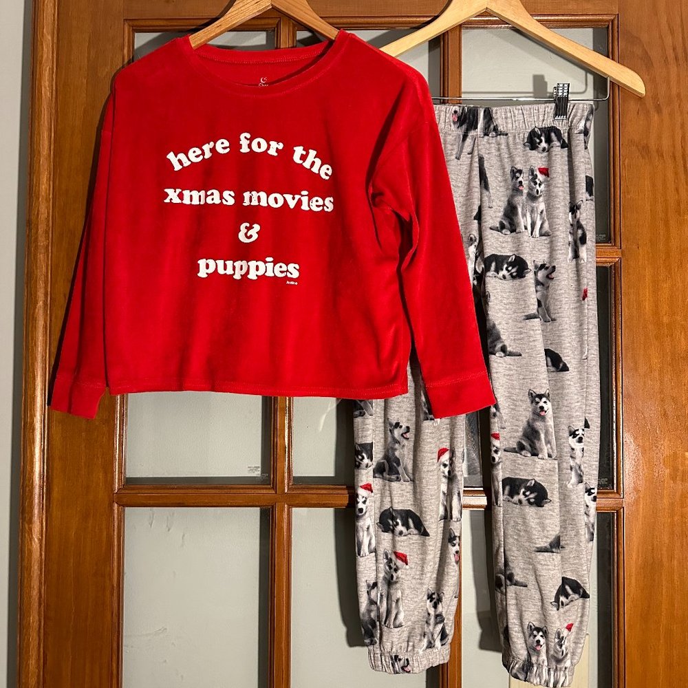 Justice Two Piece Sleep Set - here for the xmas movies & puppies, Size 10